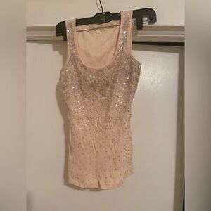 Baby pink sparkly sequin tank top size‎ small